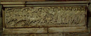 Sarcophagus, Arles, St-Trophime, late 4c, Crossing the Red Sea